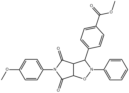 methyl 4-[5-(4-methoxyphenyl)-4,6-dioxo-2-phenylhexahydro-2H-pyrrolo[3,4-d]isoxazol-3-yl]benzoate Struktur