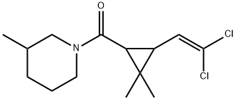 1-{[3-(2,2-dichlorovinyl)-2,2-dimethylcyclopropyl]carbonyl}-3-methylpiperidine Struktur