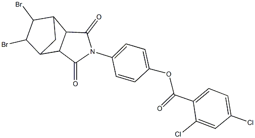 4-(8,9-dibromo-3,5-dioxo-4-azatricyclo[5.2.1.0~2,6~]dec-4-yl)phenyl 2,4-dichlorobenzoate Struktur