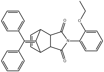 10-(diphenylmethylene)-4-(2-ethoxyphenyl)-4-azatricyclo[5.2.1.0~2,6~]dec-8-ene-3,5-dione Struktur