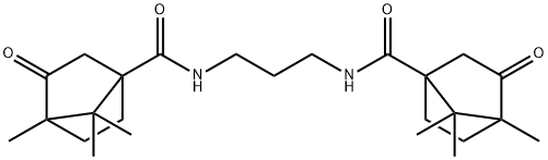 4,7,7-trimethyl-3-oxo-N-(3-{[(4,7,7-trimethyl-3-oxobicyclo[2.2.1]hept-1-yl)carbonyl]amino}propyl)bicyclo[2.2.1]heptane-1-carboxamide Struktur