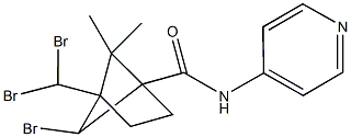 6-bromo-4-(dibromomethyl)-5,5-dimethyl-N-(4-pyridinyl)bicyclo[2.1.1]hexane-1-carboxamide Struktur