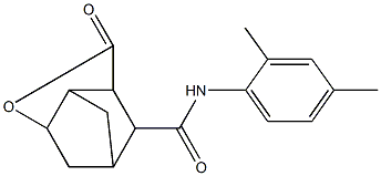 N-(2,4-dimethylphenyl)-5-oxo-4-oxatricyclo[4.2.1.0~3,7~]nonane-9-carboxamide Struktur