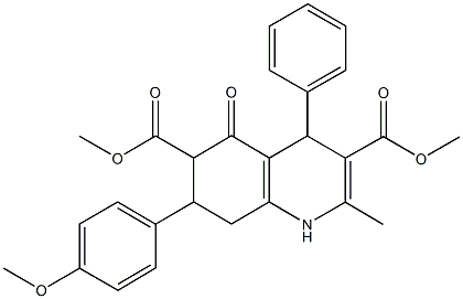 dimethyl 7-(4-methoxyphenyl)-2-methyl-5-oxo-4-phenyl-1,4,5,6,7,8-hexahydroquinoline-3,6-dicarboxylate Struktur