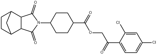 2-(2,4-dichlorophenyl)-2-oxoethyl 4-(3,5-dioxo-4-azatricyclo[5.2.1.0~2,6~]dec-4-yl)cyclohexanecarboxylate Struktur