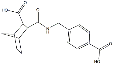 3-{[(4-carboxybenzyl)amino]carbonyl}bicyclo[2.2.1]heptane-2-carboxylic acid Struktur