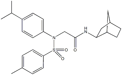 N-bicyclo[2.2.1]hept-2-yl-2-{4-isopropyl[(4-methylphenyl)sulfonyl]anilino}acetamide Struktur