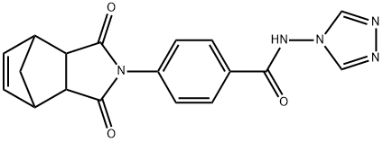 4-(3,5-dioxo-4-azatricyclo[5.2.1.0~2,6~]dec-8-en-4-yl)-N-(4H-1,2,4-triazol-4-yl)benzamide Struktur