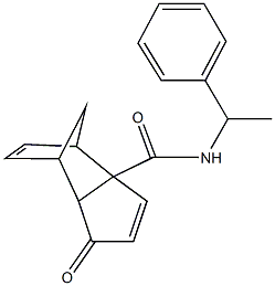 5-oxo-N-(1-phenylethyl)tricyclo[5.2.1.0~2,6~]deca-3,8-diene-2-carboxamide Struktur