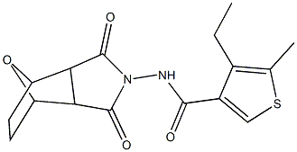 N-(3,5-dioxo-10-oxa-4-azatricyclo[5.2.1.0~2,6~]dec-4-yl)-4-ethyl-5-methyl-3-thiophenecarboxamide Struktur