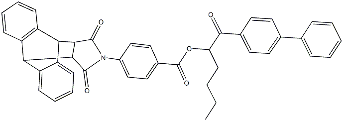 1-([1,1'-biphenyl]-4-ylcarbonyl)pentyl 4-(16,18-dioxo-17-azapentacyclo[6.6.5.0~2,7~.0~9,14~.0~15,19~]nonadeca-2,4,6,9,11,13-hexaen-17-yl)benzoate Struktur