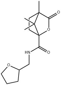 4,7,7-trimethyl-3-oxo-N-(tetrahydro-2-furanylmethyl)-2-oxabicyclo[2.2.1]heptane-1-carboxamide Struktur