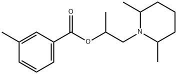 2-(2,6-dimethyl-1-piperidinyl)-1-methylethyl 3-methylbenzoate Struktur