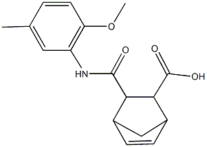 3-[(2-methoxy-5-methylanilino)carbonyl]bicyclo[2.2.1]hept-5-ene-2-carboxylic acid Struktur