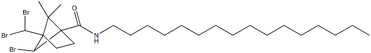 6-bromo-4-(dibromomethyl)-N-hexadecyl-5,5-dimethylbicyclo[2.1.1]hexane-1-carboxamide Struktur