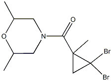 4-[(2,2-dibromo-1-methylcyclopropyl)carbonyl]-2,6-dimethylmorpholine Struktur