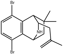 3,6-dibromo-11,11-dimethyl-10-(2-methyl-2-propenyl)-9-azatricyclo[6.2.2.0~2,7~]dodeca-2,4,6-triene Struktur