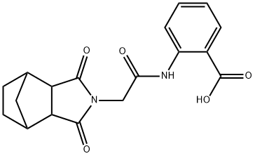 2-{[(3,5-dioxo-4-azatricyclo[5.2.1.0~2,6~]dec-4-yl)acetyl]amino}benzoic acid Struktur