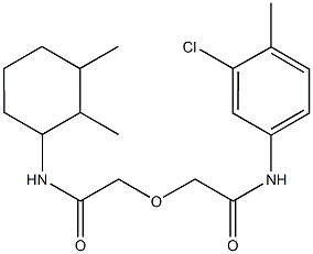 2-[2-(3-chloro-4-methylanilino)-2-oxoethoxy]-N-(2,3-dimethylcyclohexyl)acetamide Struktur