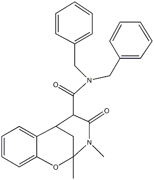 N,N-dibenzyl-9,10-dimethyl-11-oxo-8-oxa-10-azatricyclo[7.3.1.0~2,7~]trideca-2,4,6-triene-12-carboxamide Struktur