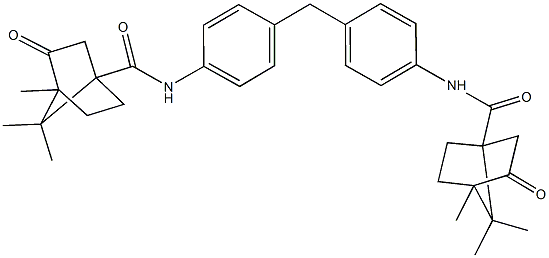 4,7,7-trimethyl-3-oxo-N-[4-(4-{[(4,7,7-trimethyl-3-oxobicyclo[2.2.1]hept-1-yl)carbonyl]amino}benzyl)phenyl]bicyclo[2.2.1]heptane-1-carboxamide Struktur