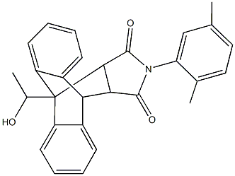 17-(2,5-dimethylphenyl)-1-(1-hydroxyethyl)-17-azapentacyclo[6.6.5.0~2,7~.0~9,14~.0~15,19~]nonadeca-2,4,6,9,11,13-hexaene-16,18-dione Struktur