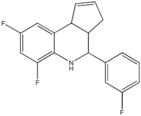 6,8-difluoro-4-(3-fluorophenyl)-3a,4,5,9b-tetrahydro-3H-cyclopenta[c]quinoline Struktur