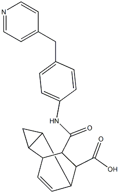 7-{[4-(4-pyridinylmethyl)anilino]carbonyl}tricyclo[3.2.2.0~2,4~]non-8-ene-6-carboxylic acid Struktur