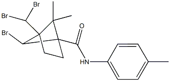 6-bromo-4-(dibromomethyl)-5,5-dimethyl-N-(4-methylphenyl)bicyclo[2.1.1]hexane-1-carboxamide Struktur