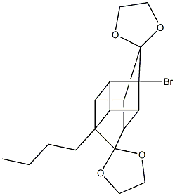 5-bromo-9-butyl-dispiro([1,3]-dioxolane-2,6'-pentacyclo[5.3.0.0~2,5~.0~3,9~.0~4,8~]decane-10',2''-[1,3]-dioxolane) Struktur