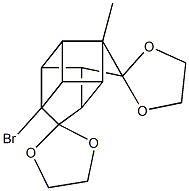 5'-bromo-9'-methyl-dispiro([1,3]-dioxolane-2,6'-pentacyclo[5.3.0.0~2,5~.0~3,9~.0~4,8~]decane-10',2''-[1,3]-dioxolane) Struktur