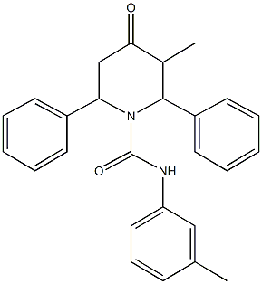 3-methyl-N-(3-methylphenyl)-4-oxo-2,6-diphenyl-1-piperidinecarboxamide Struktur