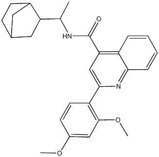 N-(1-bicyclo[2.2.1]hept-2-ylethyl)-2-(2,4-dimethoxyphenyl)-4-quinolinecarboxamide Struktur