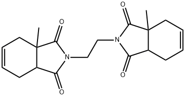 2-[2-(3a-methyl-1,3-dioxo-1,3,3a,4,7,7a-hexahydro-2H-isoindol-2-yl)ethyl]-3a-methyl-3a,4,7,7a-tetrahydro-1H-isoindole-1,3(2H)-dione Struktur