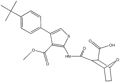 3-({[4-(4-tert-butylphenyl)-3-(methoxycarbonyl)-2-thienyl]amino}carbonyl)-7-oxabicyclo[2.2.1]heptane-2-carboxylic acid Struktur