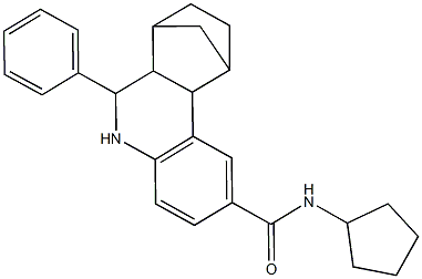 N-cyclopentyl-10-phenyl-9-azatetracyclo[10.2.1.0~2,11~.0~3,8~]pentadeca-3,5,7-triene-5-carboxamide Struktur