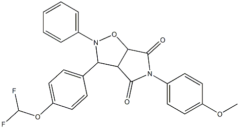 3-[4-(difluoromethoxy)phenyl]-5-(4-methoxyphenyl)-2-phenyldihydro-2H-pyrrolo[3,4-d]isoxazole-4,6(3H,5H)-dione Struktur