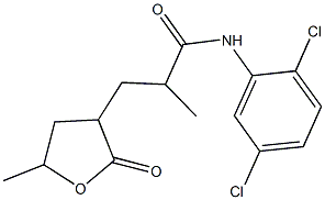 N-(2,5-dichlorophenyl)-2-methyl-3-(5-methyl-2-oxotetrahydro-3-furanyl)propanamide Struktur