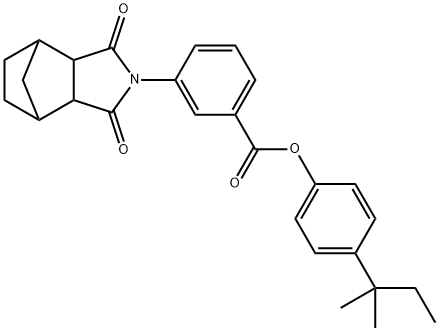 4-tert-pentylphenyl 3-(3,5-dioxo-4-azatricyclo[5.2.1.0~2,6~]dec-4-yl)benzoate Struktur