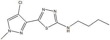 N-butyl-N-[5-(4-chloro-1-methyl-1H-pyrazol-3-yl)-1,3,4-thiadiazol-2-yl]amine Struktur