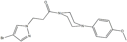 4-{4-[3-(4-bromo-1H-pyrazol-1-yl)propanoyl]-1-piperazinyl}phenyl methyl ether Struktur