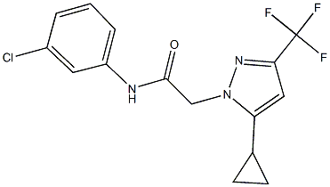 N-(3-chlorophenyl)-2-[5-cyclopropyl-3-(trifluoromethyl)-1H-pyrazol-1-yl]acetamide Struktur