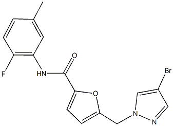 5-[(4-bromo-1H-pyrazol-1-yl)methyl]-N-(2-fluoro-5-methylphenyl)-2-furamide Struktur