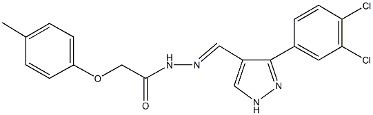 N'-{[3-(3,4-dichlorophenyl)-1H-pyrazol-4-yl]methylene}-2-(4-methylphenoxy)acetohydrazide Struktur