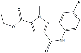 ethyl 3-[(4-bromoanilino)carbonyl]-1-methyl-1H-pyrazole-5-carboxylate Struktur