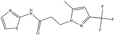 3-[5-methyl-3-(trifluoromethyl)-1H-pyrazol-1-yl]-N-(1,3-thiazol-2-yl)propanamide Struktur