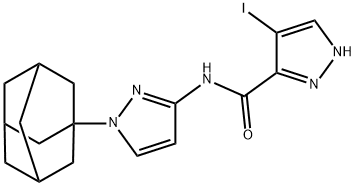 N-[1-(1-adamantyl)-1H-pyrazol-3-yl]-4-iodo-1H-pyrazole-3-carboxamide Struktur