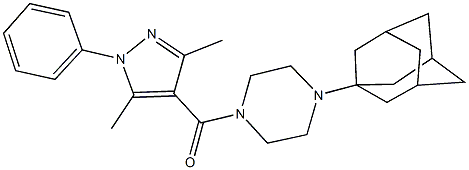 1-(1-adamantyl)-4-[(3,5-dimethyl-1-phenyl-1H-pyrazol-4-yl)carbonyl]piperazine Struktur