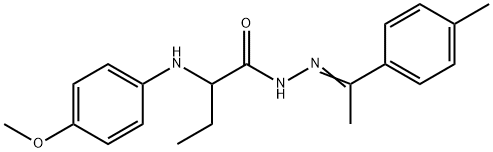 2-(4-methoxyanilino)-N'-[1-(4-methylphenyl)ethylidene]butanohydrazide Struktur