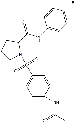 1-{[4-(acetylamino)phenyl]sulfonyl}-N-(4-fluorophenyl)-2-pyrrolidinecarboxamide Struktur